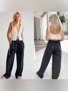 Free People Nothing To Say pleated trousers, like new, black, Medium